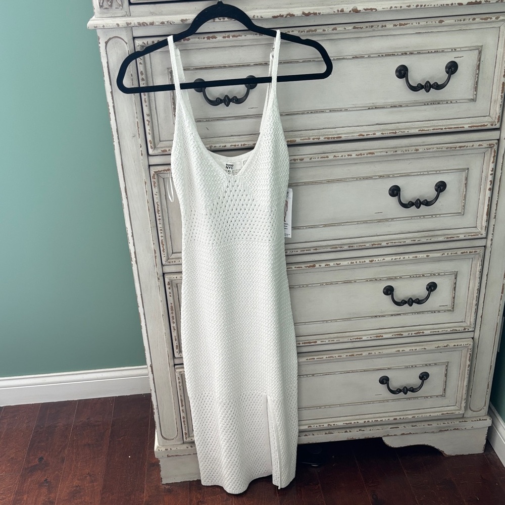 Elegant White Knit Dress